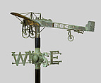 Blériot Model XI Monoplane weathervane, Unidentified, Copper with traces of original gilding, American
