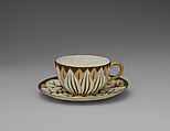 Cup and saucer, Ott and Brewer (American, Trenton, New Jersey, 1871–1893), Porcelain, American