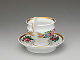 Cup and Saucer, Tucker Factory (1826–1838), Porcelain, American