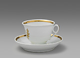 Cup and Saucer, Tucker Factory (1826–1838), Porcelain, American