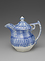 Hot milk pot, American Pottery Manufacturing Company (1833–ca. 1854), White glazed pottery with blue spatter, American