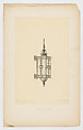 Design for wall-mounted lantern, Louis C. Tiffany (American, New York 1848–1933 New York), Colored crayon and graphite on tissue paper mounted on board, American