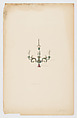 Design for chandelier, Louis C. Tiffany (American, New York 1848–1933 New York), Watercolor and graphite on paper, American