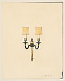 Photograph of a sconce, Louis C. Tiffany (American, New York 1848–1933 New York), Photograph with watercolor and graphite additions, American