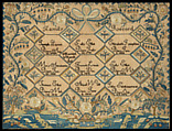 Poyen Family Record Sampler, Probably Elizabeth Josephine Poyen (American, 1806–1868), Silk on linen, American