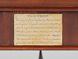 Tea Table, Robert Harrold (American, born England, active 1765–1792), Mahogany, mahogany veneer, maple; brass (modern), American