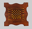 Card and backgammon table, Mahogany, mahogany veneer, inlaid maple, beech, yellow poplar, white pine; brass, American