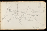 Map of Region Northwest of Mount Tacoma (from Sketchbook), Albert Bierstadt (American, Solingen 1830–1902 New York), Graphite on wove paper, American