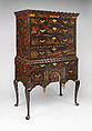 Chest of Drawers, Japanned maple, japanned white pine, white pine; brass, American