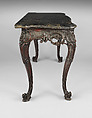 Slab table, Mahogany, black walnut, yellow pine; marble, American