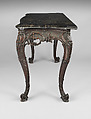 Slab table, Mahogany, black walnut, yellow pine; marble, American