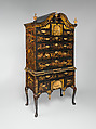 High chest of drawers, Japanned maple, japanned white pine, white pine, japanned birch; brass, American