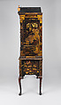 High chest of drawers, Japanned maple, japanned white pine, white pine, japanned birch; brass, American