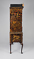 High chest of drawers, Japanned maple, japanned white pine, white pine, japanned birch; brass, American