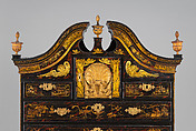 High chest of drawers, Japanned maple, japanned white pine, white pine, japanned birch; brass, American