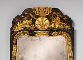 Looking glass, Japanned white pine; mirror glass, American