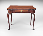 Card Table, Mahogany, cherry, pine, and needlework upholstery, American
