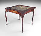 Card Table, Mahogany, cherry, pine, and needlework upholstery, American