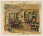 Design for a solarium, Louis C. Tiffany (American, New York 1848–1933 New York), Opaque and transparent watercolor and graphite on paper, American
