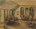Design for a solarium, Louis C. Tiffany (American, New York 1848–1933 New York), Opaque and transparent watercolor and graphite on paper, American