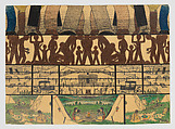 Three Stages of Indian History: Pre-Columbian Freedom, Reservation Fetters, the Bewildering Present, Mary Sully (Dakota, 1896–1963), Colored pencil, pastel crayon, ink, and graphite on paper, Dakota