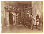 John Singer Sargent [1856-1925] in His Studio with the Painting of Madame X, Adolphe Giraudon  French, Albumen silver print, French