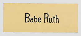 Babe Ruth (1895–1948), Mary Sully (Dakota, 1896–1963), Colored pencil, wax crayon, ink, and graphite on paper, Dakota