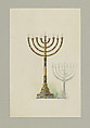 Candlestick, Louis C. Tiffany (American, New York 1848–1933 New York), Watercolor and graphite on paper, American
