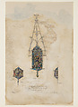 Design for fixtures for conservatory. Res of Mrs. Josefina de Mesa. Habana, Cuba, Louis C. Tiffany (American, New York 1848–1933 New York), Graphite, watercolor, and gouache on board, American
