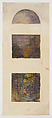 Design for a landscape window, Louis C. Tiffany (American, New York 1848–1933 New York), Watercolor on paper mounted on board, American