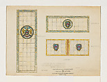 Leaded glass lights for Mr. Willis Vernon Cole, Shore Acres, New York, Louis C. Tiffany (American, New York 1848–1933 New York), Watercolor and graphite on paper mounted on board., American