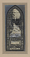 Design for River of Life window, Ogden Memorial, First Presbytarian Church, Brooklyn, New York, Louis C. Tiffany (American, New York 1848–1933 New York), Black ink, wash and opaque white on gelatin silver photograph mounted on board, American