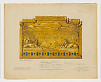 Design for a plaque, Louis C. Tiffany (American, New York 1848–1933 New York), Watercolor, gouache, and graphite on matt board, American