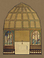 Design for a chancel,  All Saints' Church,  Atlanta, Georgia, Louis C. Tiffany (American, New York 1848–1933 New York), Watercolor, gouache, pen and brown ink, graphite, American