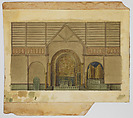 Design for altar wall, Louis C. Tiffany (American, New York 1848–1933 New York), Watercolor and graphite on paper mounted on board., American