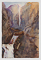 Simplon Waterfall, Emily Sargent  American, Watercolor and graphite on paper, American