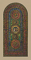 Design for medallion window for the American College of Surgeons, Chicago, Illinois, Louis C. Tiffany (American, New York 1848–1933 New York), Watercolor, gouache, pen and black and brown India inks, and graphite on off-white wove paper, American
