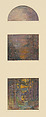 Design for a landscape window, Louis C. Tiffany (American, New York 1848–1933 New York), Watercolor on paper mounted on board, American