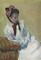 Portrait of the Artist, Mary Cassatt (American, Pittsburgh, Pennsylvania 1844–1926 Le Mesnil-Théribus, Oise), Watercolor, gouache on wove paper laid down to buff-colored wood-pulp paper, American
