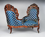 Tête-à-tête, Attributed to John Henry Belter (American, born Germany 1804-1863 New York), Rosewood, ash, pine, walnut, American