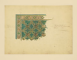 Rug Scheme, Curtis Publishing Co., Philadelphia, Pennsylvania, Louis C. Tiffany (American, New York 1848–1933 New York), Watercolor, pen and ink, and graphite on artist board, American