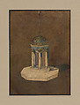 Design for a baptismal font for St. Paul's Church, Paterson, New Jersey, Louis C. Tiffany  American, Watercolor, gouache, black ink, and graphite on artist board on pebble-finish mat board, American