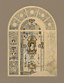 Design for window, Louis C. Tiffany (American, New York 1848–1933 New York), Watercolor, pen and inks, and graphite on artist board, American