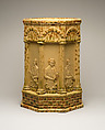 Rockingham “Distin Family Band” garden seat, Designed by Charles Coxon (1805–1868), Yellow earthenware