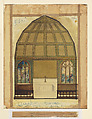 Design for a chancel,  All Saints' Church,  Atlanta, Georgia, Louis C. Tiffany (American, New York 1848–1933 New York), Watercolor, gouache, pen and brown ink, graphite, American