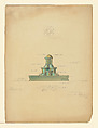 Scheme for fountain, residence of Mr. Charles W. Shaeffer, 812 East First Street, Dayton, Ohio, Louis C. Tiffany (American, New York 1848–1933 New York), Watercolor, gouache, and graphite on artist board, American