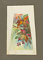 Design for woodbine lampshade panel, Louis C. Tiffany (American, New York 1848–1933 New York), Watercolor, graphite, and black ink on paper, American