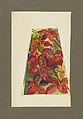 Design for woodbine lampshade panel, Louis C. Tiffany (American, New York 1848–1933 New York), Watercolor and graphite on paper, American