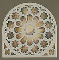 Design for a rose window, Louis C. Tiffany (American, New York 1848–1933 New York), Watercolor, gouache, and graphite on cut white wove paper trimmed into shapes, American