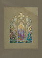 Design for Te Deum window, Louis C. Tiffany (American, New York 1848–1933 New York), Watercolor, gouache, graphite, photograph, and collage on artist board with original mat, American